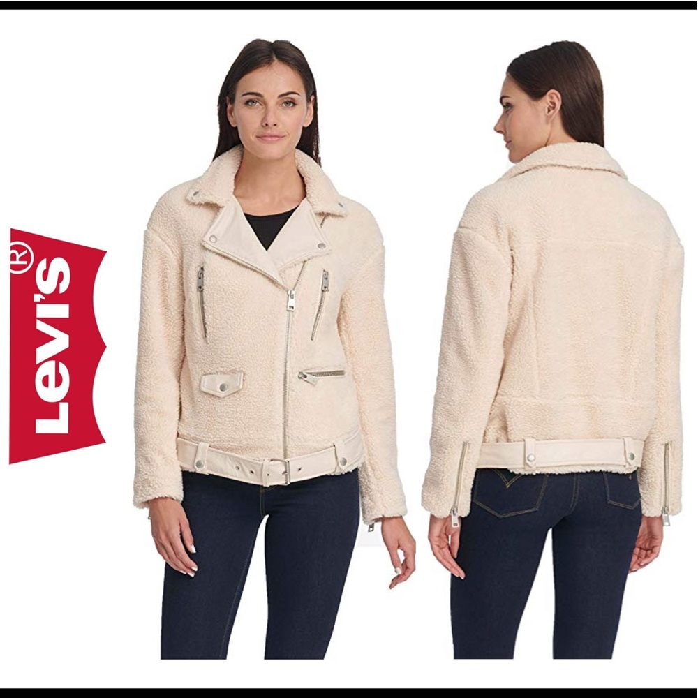 Levi's Sherpa Oversized Belted Motorcycle Jacket